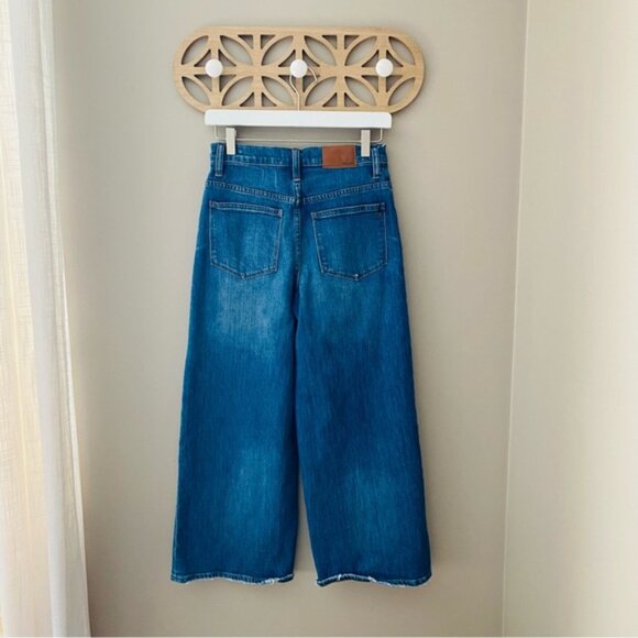 Madewell Wide-Leg Crop Denim Jeans Blue Sz 25 - Picture 5 of 11